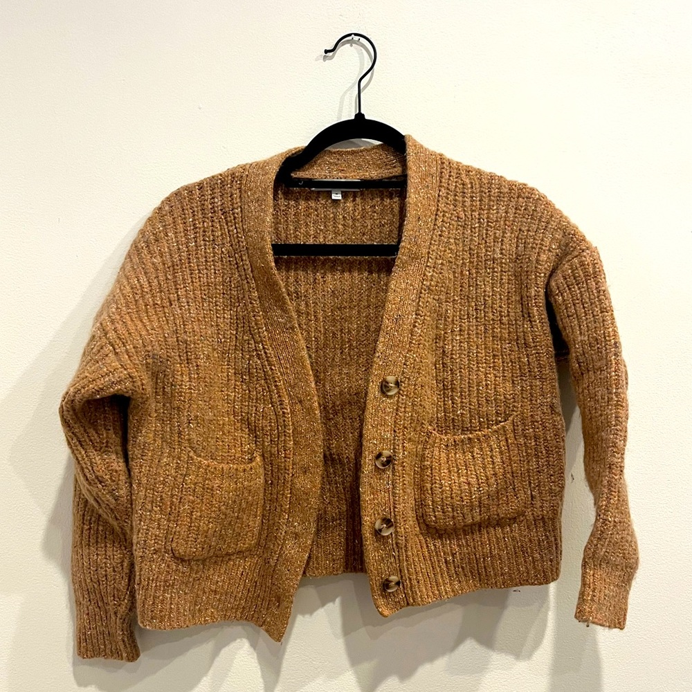 Madewall Speckled Tan Ribbed Cardigan